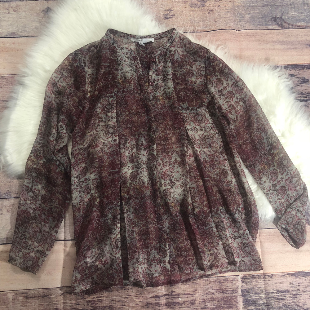 Bcbgeneration Mauve Mist Print Button-Up - Small - image 7